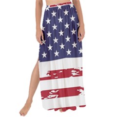 Flag Usa Unite Stated America Maxi Chiffon Tie-up Sarong by uniart180623