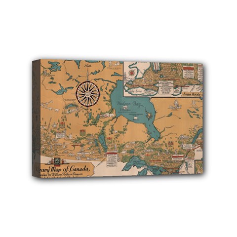 World Map Travel Pattern Architecture Mini Canvas 6  X 4  (stretched) by uniart180623
