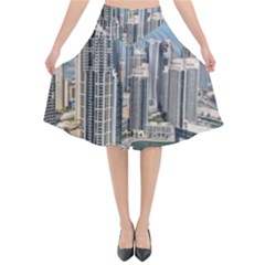 Building Sea Architecture Marina Flared Midi Skirt by Ravend