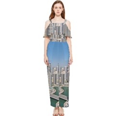 Building Sea Architecture Marina Draped Sleeveless Chiffon Jumpsuit by Ravend