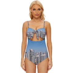 Building Sea Architecture Marina Knot Front One-piece Swimsuit by Ravend