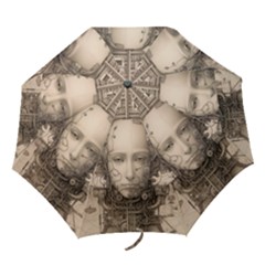 Cyborg Robot Future Drawing Poster Folding Umbrellas by Ravend