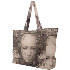Cyborg Robot Future Drawing Poster Simple Shoulder Bag by Ravend