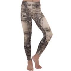 Cyborg Robot Future Drawing Poster Kids  Lightweight Velour Classic Yoga Leggings by Ravend