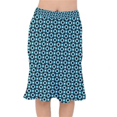 Mazipoodles Blue Donuts Polka Dot Short Mermaid Skirt by Mazipoodles