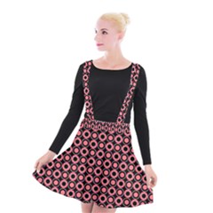 Mazipoodles Red Donuts Polka Dot  Suspender Skater Skirt by Mazipoodles