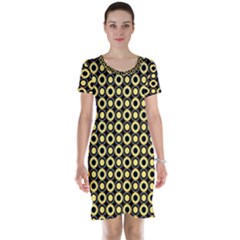  Mazipoodles Yellow Donuts Polka Dot Short Sleeve Nightdress by Mazipoodles