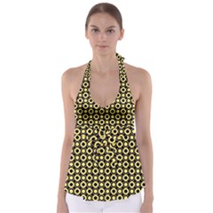  Mazipoodles Yellow Donuts Polka Dot Babydoll Tankini Top by Mazipoodles