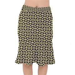  Mazipoodles Yellow Donuts Polka Dot Short Mermaid Skirt by Mazipoodles