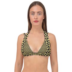  Mazipoodles Yellow Donuts Polka Dot Double Strap Halter Bikini Top by Mazipoodles