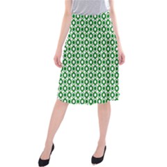 Mazipoodles Green White Donuts Polka Dot  Midi Beach Skirt by Mazipoodles