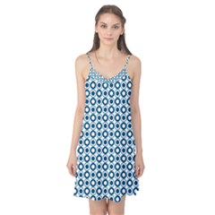 Mazipoodles Dusty Duck Egg Blue White Donuts Polka Dot Camis Nightgown  by Mazipoodles