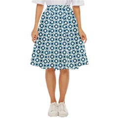 Mazipoodles Dusty Duck Egg Blue White Donuts Polka Dot Classic Short Skirt by Mazipoodles