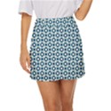 Mazipoodles Dusty Duck Egg Blue White Donuts Polka Dot Mini Front Wrap Skirt View1