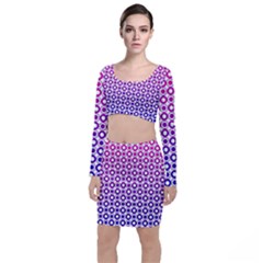 Mazipoodles Pink Purple White Gradient Donuts Polka Dot  Top And Skirt Sets by Mazipoodles