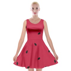 Minimalist Summer Watermelon Wallpaper Velvet Skater Dress by Ravend