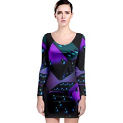 3d Ludo Game,gambling Long Sleeve Bodycon Dress by Bangk1t