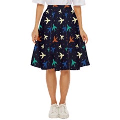 Blue Background Cute Airplanes Classic Short Skirt by ConteMonfrey