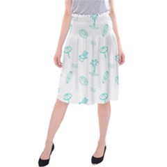 Summer Beach Seamless Pattern Midi Beach Skirt by ConteMonfrey