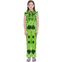 Abstract Geometric Modern Pattern Kids  Sleeveless Ruffle Edge Band Collar Chiffon One Piece View1