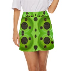 Abstract Geometric Modern Pattern Mini Front Wrap Skirt by dflcprintsclothing