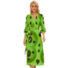 Abstract Geometric Modern Pattern Midsummer Wrap Dress by dflcprintsclothing