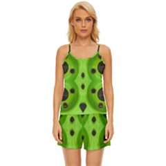 Abstract Geometric Modern Pattern Satin Pajama Short Set by dflcprintsclothing