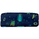 Blue Background Pattern Feather Peacock Full Print Rope Handle Tote (Large) View3