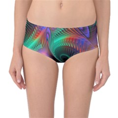 Circle Art 3d Artwork Graphics Vortex Colorful Digital Art Mid-waist Bikini Bottoms by uniart180623