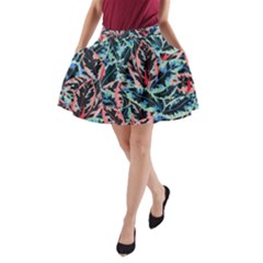 Leaves Leaf Pattern Patterns Colorfu A-line Pocket Skirt by uniart180623
