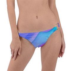 Colorful Blue Purple Wave Ring Detail Bikini Bottoms by uniart180623