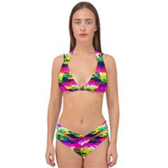 Waves Of Color Double Strap Halter Bikini Set by uniart180623