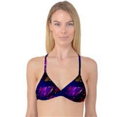 Colorful Abstract Background Creative Digital Art Colorful Geometric Artwork Reversible Tri Bikini Top by uniart180623