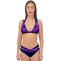 Colorful Abstract Background Creative Digital Art Colorful Geometric Artwork Double Strap Halter Bikini Set View1