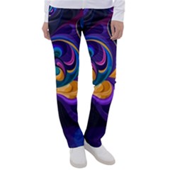 Colorful Waves Abstract Waves Curves Art Abstract Material Material Design Women s Casual Pants by uniart180623