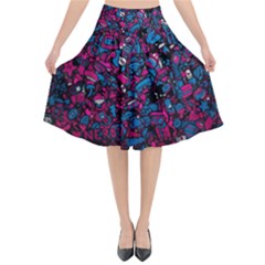Grafitti Graffiti Abstract Artwork Digital Flared Midi Skirt by uniart180623