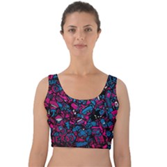 Grafitti Graffiti Abstract Artwork Digital Velvet Crop Top by uniart180623