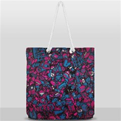 Grafitti Graffiti Abstract Artwork Digital Full Print Rope Handle Tote (large) by uniart180623