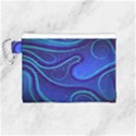 Spiral Shape Blue Abstract Canvas Cosmetic Bag (Medium) View1