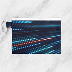 Orange Blue Dot Dots Lines Abstract Digital Art Canvas Cosmetic Bag (medium) by uniart180623