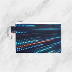 Orange Blue Dot Dots Lines Abstract Digital Art Canvas Cosmetic Bag (small) by uniart180623