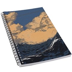 Waves Aesthetic Ocean Retro Sea Vintage 5 5  X 8 5  Notebook by uniart180623