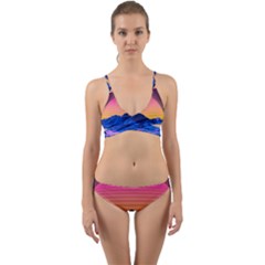 Sun Ultra Artistic 3d Illustration Sunset Wrap Around Bikini Set by uniart180623
