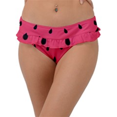 Watermelon Fruit Pattern Frill Bikini Bottoms by uniart180623