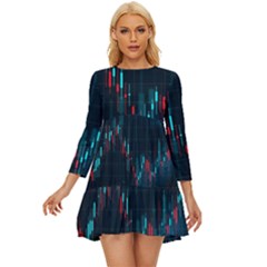 Flag Patterns On Forex Charts Long Sleeve Babydoll Dress by uniart180623