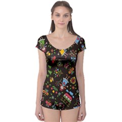 Cartoon Texture Boyleg Leotard  by uniart180623