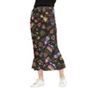 Cartoon Texture Maxi Fishtail Chiffon Skirt View1