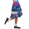 Retro Cityscape Artist Artwork Digital Art Kids  Ruffle Flared Wrap Midi Skirt View3