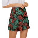 Flower Patterns Ornament Pattern Mini Front Wrap Skirt View3