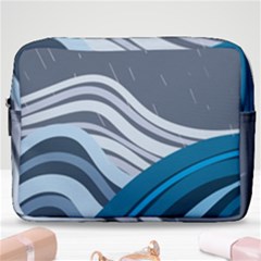 Waves Ink Abstract Texture Art Make Up Pouch (large) by uniart180623